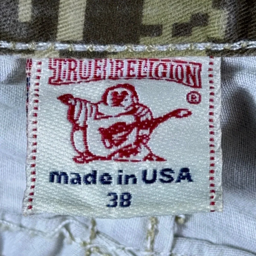 True Religion Joey Super T Mens 38 Digital Camo Flare Jeans Made in USA Rare